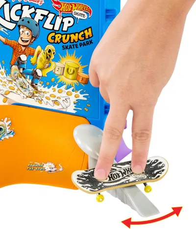 Set lodër skate Spin Master Tony Hawk Breakfast Ramp, me rampë, me skateboard për gisht, shumëngjyrësh - 4