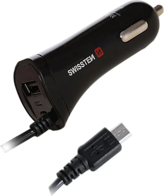 Karikues për makinë SWISSTEN, me port micro USB dhe USB 2.4A - 1