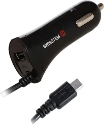 Karikues për makinë SWISSTEN, me port micro USB dhe USB 2.4A