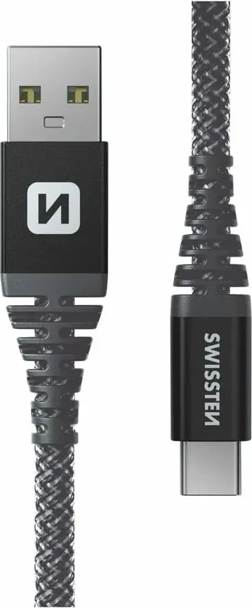 Kabllo SWISSTEN USB-A - USB-C, 1.5m, e zezë - 2