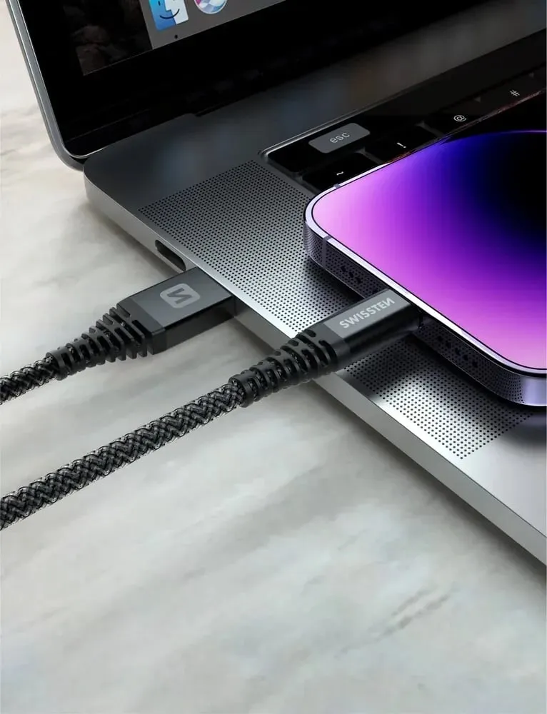 Kabllo SWISSTEN USB-A - USB-C, 1.5m, e zezë - 3