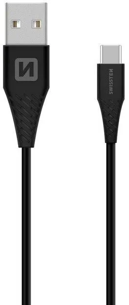 Kabllo SWISSTEN USB-A - USB-C, Super Fast Charging 5A, 1.5m, e zezë - 1