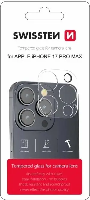 Xham mbrojtës për lentet e kamerës për iPhone 17 Pro Max Swissten