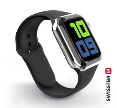 Rrip silikoni Swissten për Apple Watch 42-44mm, i zi - 1