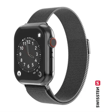 Rrip metalik rrjet Swissten për Apple Watch, 42-44 mm, i zi