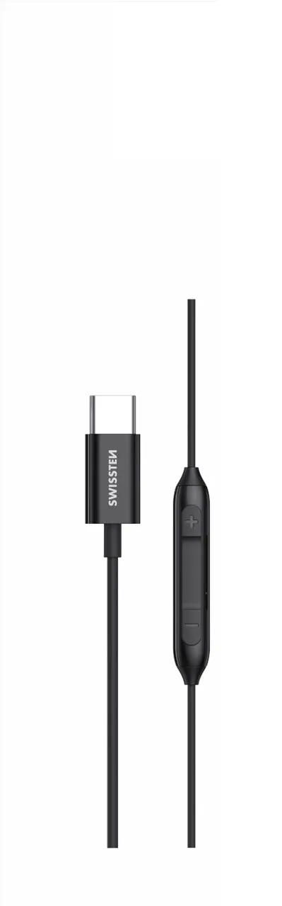 Kufje USB-C Swissten, metalike të zeza - 2