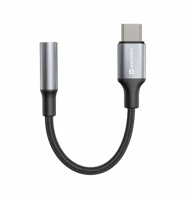 Përshtatës audio Swissten USB-C / 3.5mm Aux 0.15m, i zi - 1