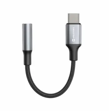 Përshtatës audio Swissten USB-C / 3.5mm Aux 0.15m, i zi