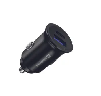 Karikues makine Swissten, PD, USB-C, karikim i shpejtë 3.0, 36W, metal, i zi