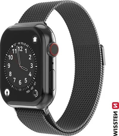 Rrip ore Swissten Mesh për Apple Watch, 38-40mm, metalik, i zi - 1