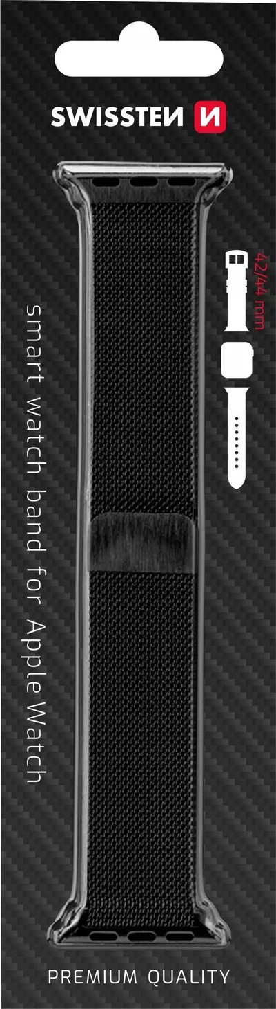 Rrip ore Swissten Mesh për Apple Watch, 38-40mm, metalik, i zi - 2