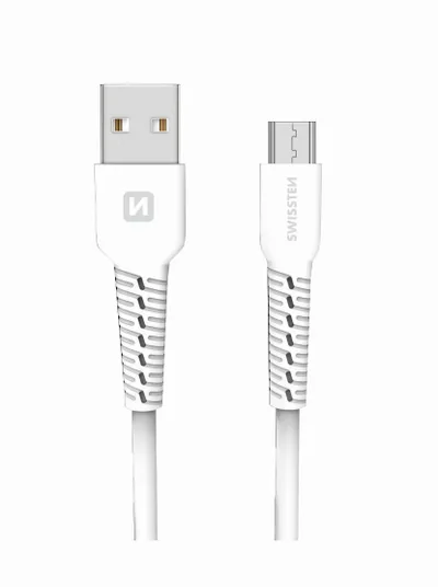 Kabllo Swissten MicroUsb , 1.0m, e bardhë - 1