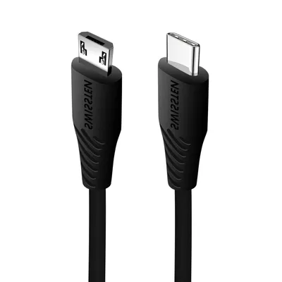 Kabllo Swissten MicroUSB / USB-C, 3A, 1.0m, e zezë - 1