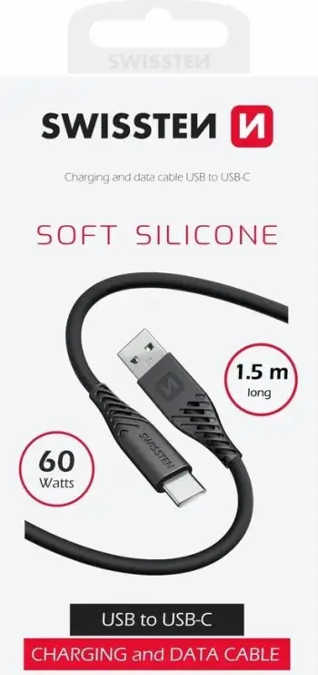 Swissten Data Cable Soft Silicone USB/USB-C 1.5m