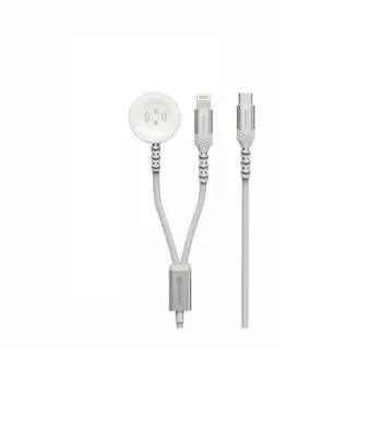 Karikues 2 in 1 Swissten Apple Watch dhe Lightning, USB-C, 1.2 m