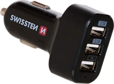 Karikues për makinë Swissten 20111200, 3x USB-A, 5.2A, i zi - 1
