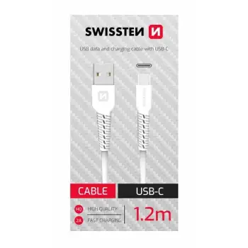 Kabëll Telefoni Swissten Date Usb, Usb-C 1.2 Bardhë 71506020
