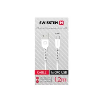 Kabëll Telefoni Swissten Data Usb, Micro Usb 1.2M 71506010 Bardhë
