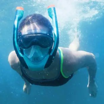 Maskë snorkeling Bestway Hydro-Pro SeaClear, fytyrë e plotë, lentë të errësuara, e zezë