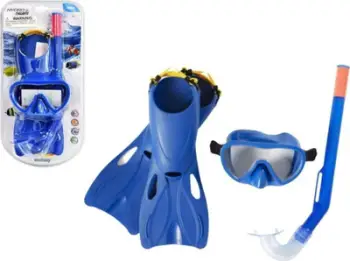 Set zhytjeje Bestway 25039, maskë fëmijësh 3–6 vjeç, fllapa 24–27, blu