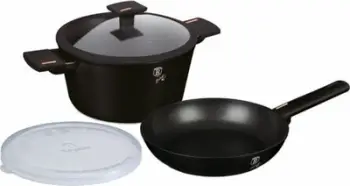 Set tenxhere dhe tigan Berlinger Haus BH-7098 Monaco, veshje titan, për induksion, i zi mat