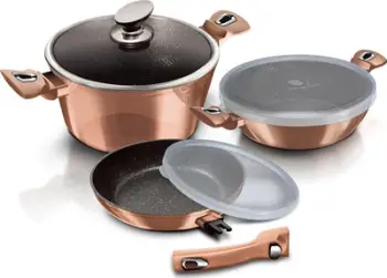 Set tenxhere Berlinger Haus BH-7051, granit, Turbo Induction, Rose Gold