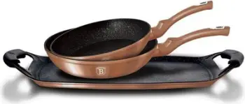 Set tigan Berlinger Haus Metallic Line,3 copë, rozë e artë