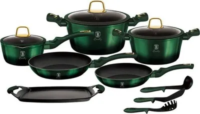Set tenxheresh Berlinger Haus Metallic Emerald, 12 elemente, të gjelbra - 1