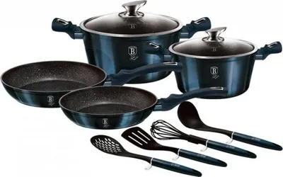 Set i tenxhereve Berlinger Haus BH-6143, 4 elemente, e kaltër e errët - 1