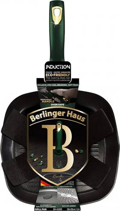 Tigan grill Berlinger Haus Emerald, 28 cm, trup alumini, jeshile - 1