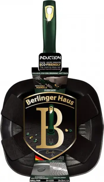 Tigan grill Berlinger Haus Emerald, 28 cm, trup alumini, jeshile