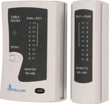 Testues kabllosh Extralink Cable Tester, RJ45 RJ11, me njësi të largët, gri