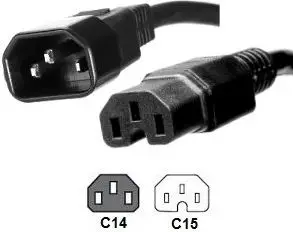 Kabllo energjie MicroConnect C14 - C15, 2m, e zezë