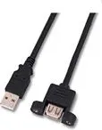 Kabllo zgjatëse MicroConnect USB2.0, AA MF, 1m, e zezë - 1