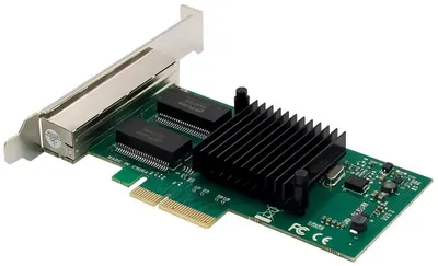 Kartë rrjeti Microconnect I350-T4, PCIe X4, 4 porta, e gjelbër - 3