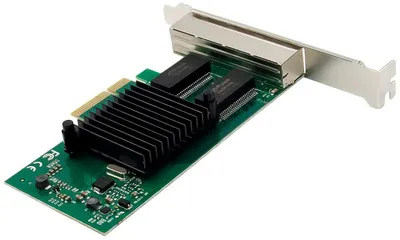 Kartë rrjeti Microconnect I350-T4, PCIe X4, 4 porta, e gjelbër - 4