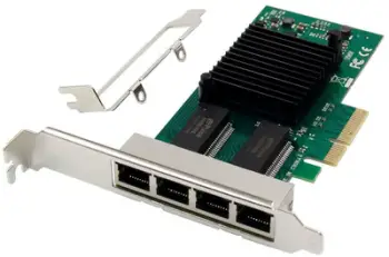 Kartë rrjeti Microconnect I350-T4, PCIe X4, 4 porta, e gjelbër