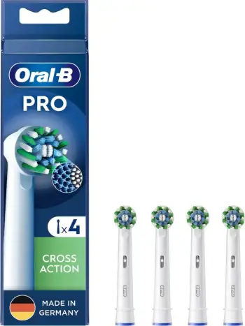 Koka rezervë për furçë elektrike Oral-B Pro Cross Action, set 4 copë, të bardha