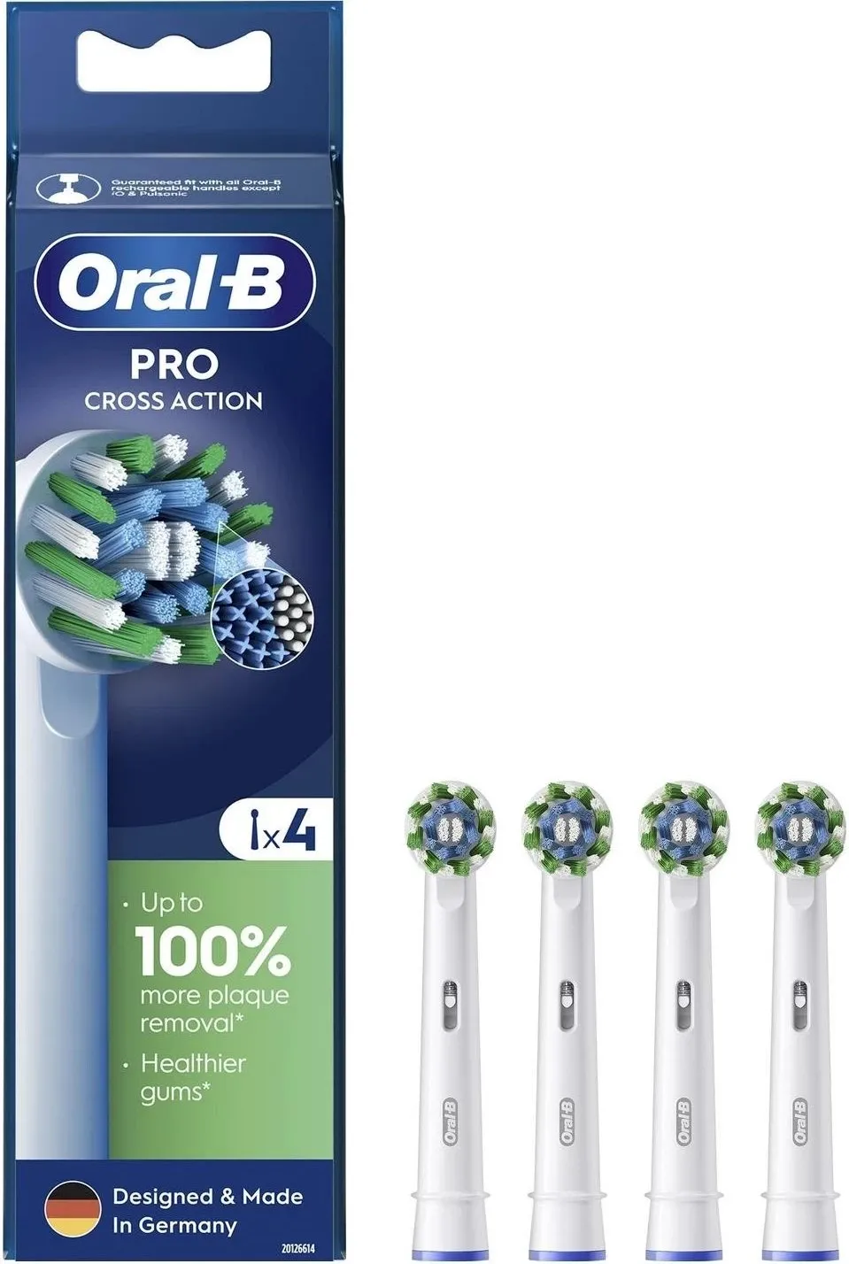 Koka e furçës Oral-B EB50 CrossAction, e bardhë, 4 copë - 1