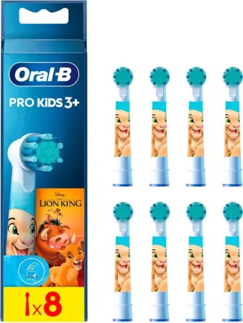 Kokë furçe sonike Oral-B Pro Kids The Lion King 302166, për fëmijë 3+, Multicolor, set 8 copë