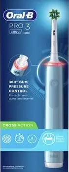 Furçë dhëmbësh elektrike Oral B Pro 3 3000 CrossAction, 3 modalitete, sensor presioni, blu