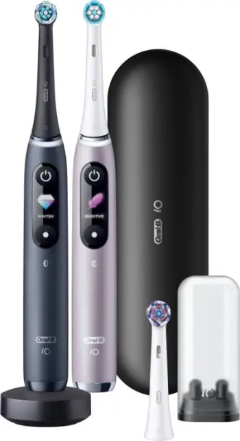 Furça dhëmbësh elektrike Oral B iO Series 9 Duo, 2 copë, inteligjencë artificiale, e zezë dhe rozë