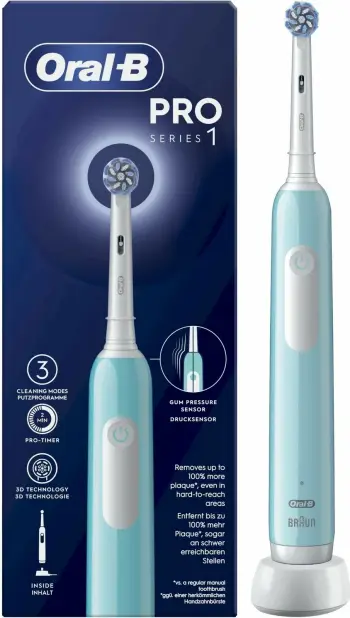 Furçë dhëmbësh elektrike Oral-B Pro 1 Sensitive Clean, 3D efekt, Blu