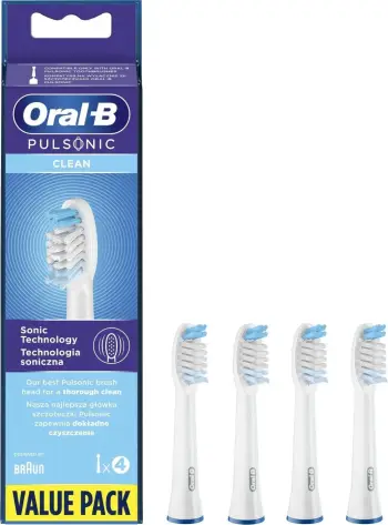 Set kokë furçash Oral-B Pulsonic Clean, të bardha, 4 copë