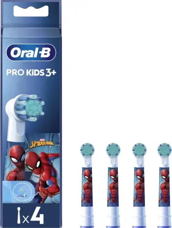 Koka zëvendësuese për furçë elektrike dhëmbësh Oral B EB 10-4 Kids Spiderman, 4 copë