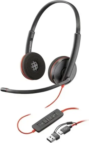 Kufje Poly Blackwire 3220 Stereo, USB-C, të zeza