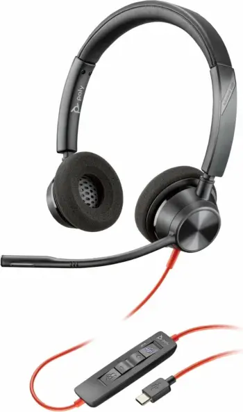 Kufje Poly Blackwire 3320, Stereo, USB-C, MS Teams, të zeza