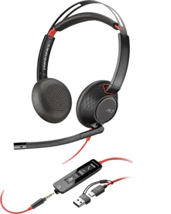 Kufje Plantronics Poly Blackwire 5220, stereo, USB-C, të zeza
