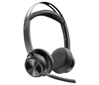 Kufje me mikrofon, Plantronics/Poly Voyager Focus 2 MS (9T9J6AA#AC3), me bazë karikimi, e zezë