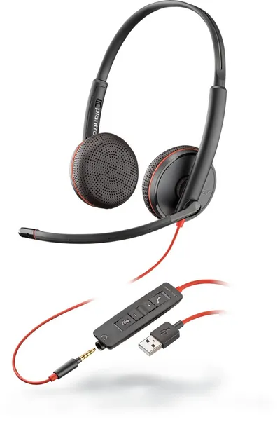 Kufje Poly Plantronics Blackwire C3225 – USB-A, Stereo, të Zeza - 2